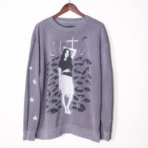 Olivia Rodrigo Women’s GUTS Tour Sweatshirt Purple Graphic Gen Z Pop Culture L